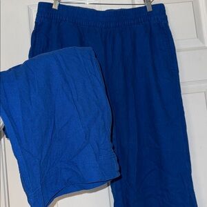 Royal Blue Old Navy Comfort Waistband Wide leg linen pants